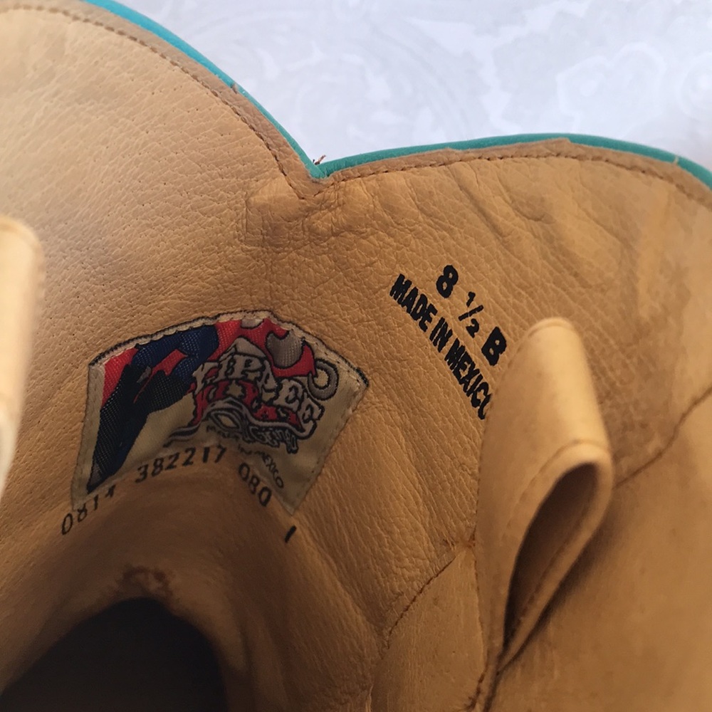 Old Gringo Brown and Teal Heeled Boots - Picture 7 of 13